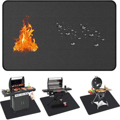 Tapis Barbecue Sol, 132 x 193 cm Tapis Barbecue Revêtement en Silicone Double Face Tapis de Cheminée Imperméable, Tapis Barbecue Sol Exterieur, Tapis de Protection de Sol (1/5)