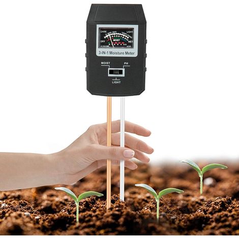 Testeur Dhumidite Du Sol - Testeur Ph Et Lumiere 3-en-1 - Pour Jardin Potager Pelouse Intérieur Extérieur - Sans Pile (1/5)