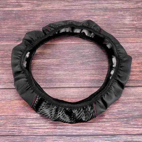New car steering wheel cover, fiber sport style, no inner ring elastic band. (1/4)