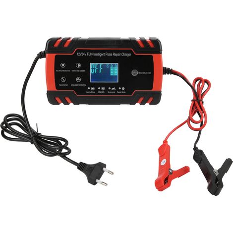 Chargeur de batterie intelligent 12V/24V 2-150Ah, réparation automatique pour voiture et moto, prise UE 110V-240V (1/5)