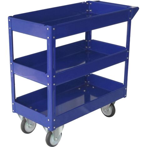 Carrello Porta Attrezzi da Officina 3 Ripiani 84x41x82 cm Tosini Blu