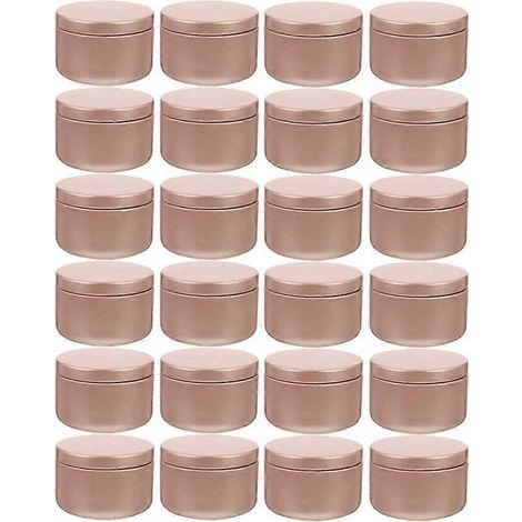 24 étiquettes décoratives pour pots à bougies, boîtes de rangement vides, supports pour bougies, contenants ronds en métal, C (1/5)