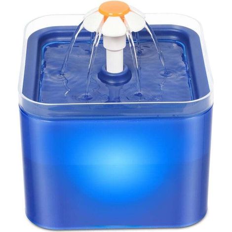 Distributeur d'eau pour chat avec lumière LED 67 oz/2,0 L Distributeur d'eau pour chat ultra silencieux avec filtre automatique (1/2)