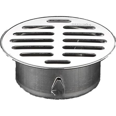 Siphon de sol rond en acier inoxydable pour salle de bain avec grand diamètre 83 mm (1/5)