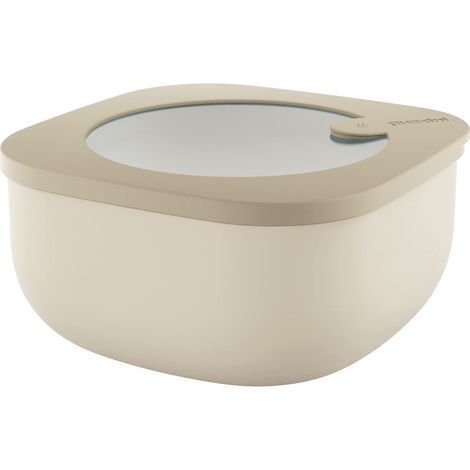 Guzzini Store&More Kitchen Active Design Contenitori Ermetici Bassi per Frigo/Freezer/ Microonde (M), 16 x 16 x 7.8 cm, Marrone (Clay) (1/3)