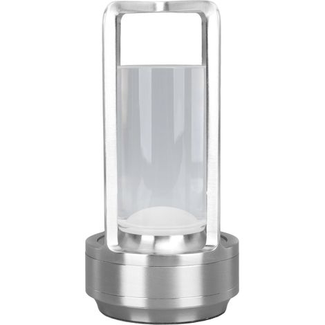 Lampe de table sans fil, abat-jour en cristal, 16 températures de couleur, télécommande, commande tactile, lampe de bureau LED RGB à intensité variable, argent (1/5)
