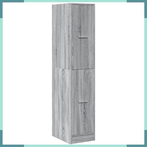 855174 Armoire apothicaire sonoma gris 30x41x144,5cm bois d'ingénierie (1/5)