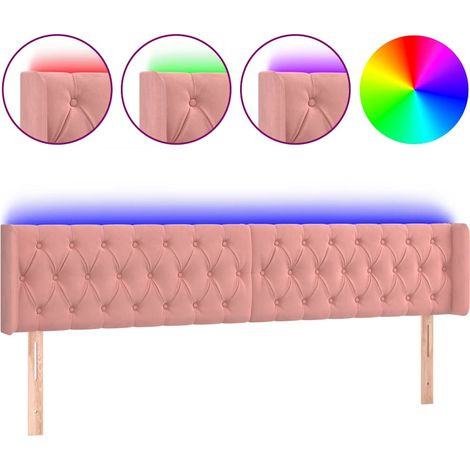 Maison Exclusive - Cabecero con LED de terciopelo rosa 183x16x78/ (1/5)