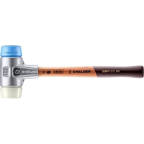 HALDER SIMPLEX Schonhammer Ø 50 mm TPE-soft blau / Nylon mit Aluminiumgehäuse (1/5)