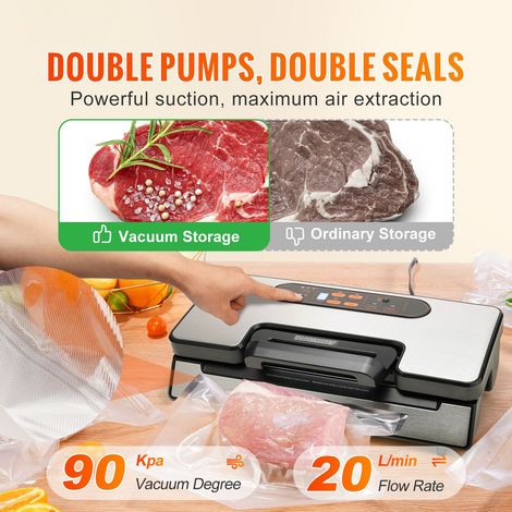 Machine scellage sous vide conservation alimentaire 90Kpa avec rouleau sacs (1/5)