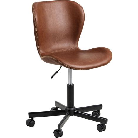 Silla de oficina Norsica 272, Marrón, 87x55x54cm, Con ruedas, Sin reposabrazos, Mecanismo de la silla: Económico
