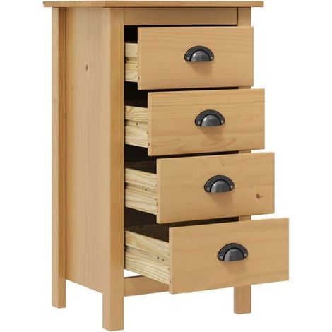 Buffet de Cuisine en Bois Massif de Pin, Meuble Rangement 46x35x80 cm avec Étagères, Buffet Bas pour Salle à Manger et Salon (1/5)
