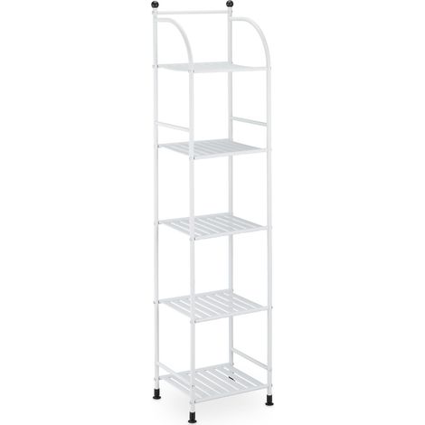 Scaffale verticale multiuso per bagno cucina soggiorno 145 x 33 x 28 cm in metallo nero 130011508