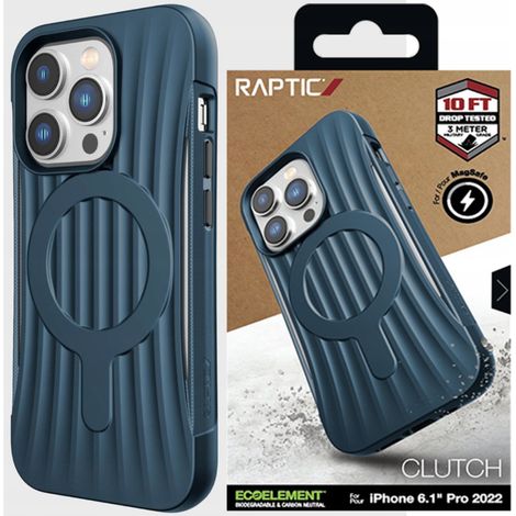 Raptic X-Doria Clutch Built Case iPhone 14 Pro Max mit MagSafe-Rückseite, Blau (1/5)