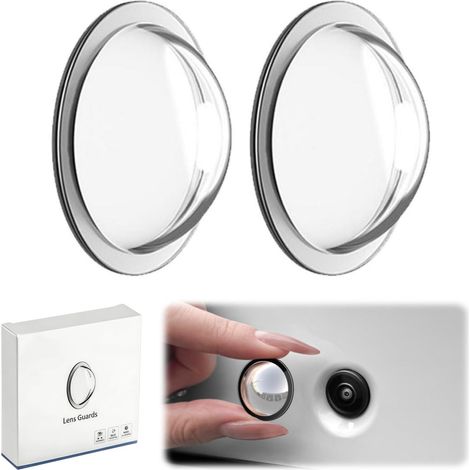 Protection d'objectif pour caméra de voiture, couvercle panoramique transparent à 360°, résistant aux intempéries et antireflet, anti-pluie et anti-collision, lot de 2 (1/5)
