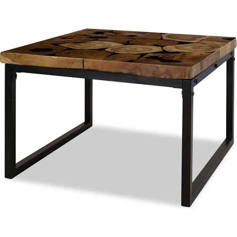 Maison Exclusive - Couchtisch Teak Harz 60x60x40 cm