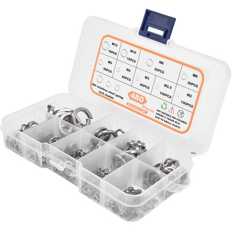 Kit de 480 Rondelles Plates en Acier Inoxydable - Assortiment pour Réparation et Bricolage (1/5)