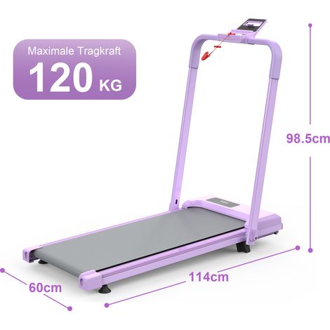 Tapis de course compact pour bureau, tapis roulant portable inclinable 2-en-1, marche, course et jogging, capacité 120 kg, bande de course silencieuse pour domicile. (1/5)