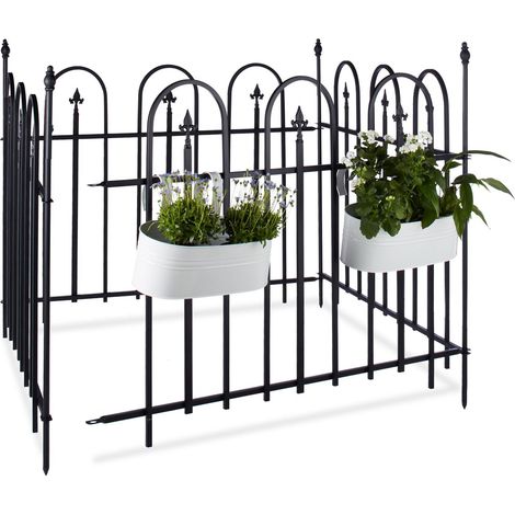 Gartenzaun metall 4er set 883