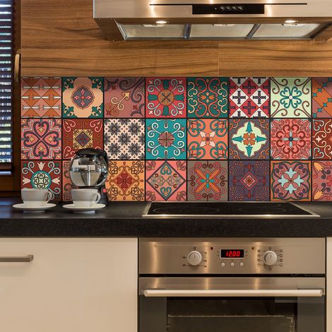 Sticker Mural Carrelage adhésif Cuisine Salle de Bain - 9 STICKERS CARRELAGES AZULEJOS ERMINIO - 9stickers10x10cm (1/5)