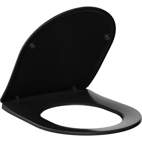 Abbatant WC frein de chute duroplast noir, kit de montage - Balneo Luna/Luxa (1/5)