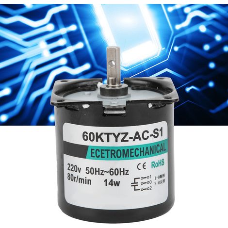 AC-Synchronmotor XD60KTYZ, 14W Permanentmagnet-Langsamläufermotor, drehmomentstarker und drehzahlsteuerbarer bidirektionaler Mikromotor, 80 U/min Mittelwelle, AC220V. (1/5)