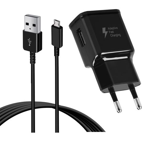 Chargeur pour Samsung Charge Rapide, USB Secteur et 1,5M Cable Micro USB Compatible avec Galaxy S7 S6 Edge S5 S4 S3 J7 J5 J3 Note 5, Huawei P Smart, Redmi Note 5 6 Pro, Wiko, Kindle, LG, HTC, PS4 (1/5)