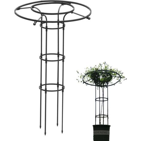 Tuteur metal for plants grimpantes  Mesh umbrella in steel 120 cm  Bracket stable for rosiers and clematites  Installation easy (1/5)