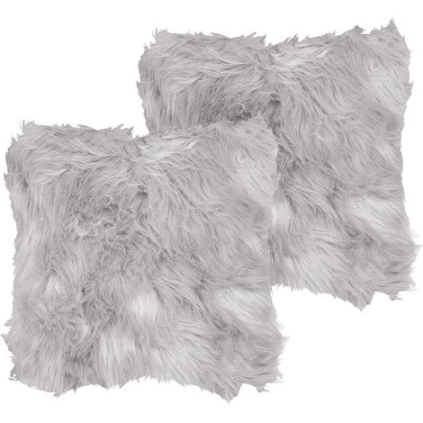 Conjunto de 2 cojines gris claro 45 x 45 cm poliéster accesorio decorativo Lubha