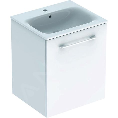 Geberit Selnova Square - Meuble-vasque 635x538x480 mm, avec vasque, 1 tiroir, blanc brillant 501.248.00.1 (1/3)