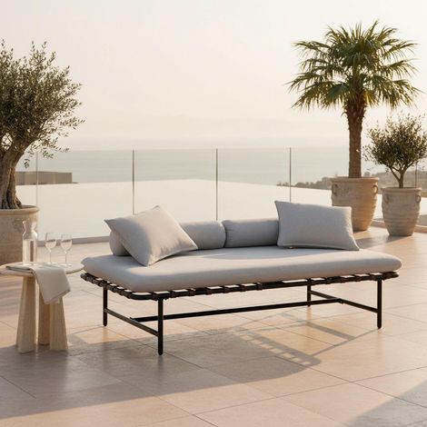 Mömax Gartenliege Norah Grau Outdoorstoff/Metall/Kunststoff (1/5)