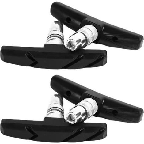 Patin de frein vélo V de résistance à l'usure, doublure de frein en caoutchouc à engrenage fixe noir, bloc de frein d'outil de (1/4)