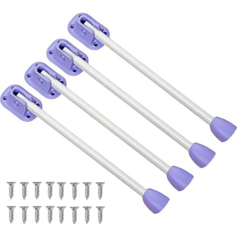 Support de pied de table pliable multifonctionnel, en forme de fer à cheval, ensemble de 4 pièces, comprend les vis de montage, pieds de table bleus en forme de fer à cheval. (1/5)