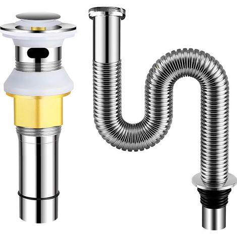 Bonde pop-up 38-55 mm inox 304 bouton-poussoir anti-odeur (1/5)
