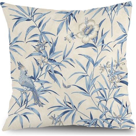 Housse de coussin floral papillon, décoration canapé extérieur ,45×45cm (1/5)