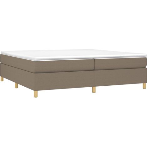 vidaXL Cadre de lit à lattes taupe 200x200 cm tissu