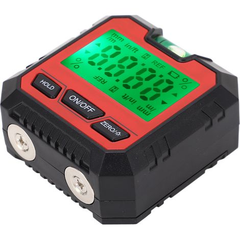 Digitale Wasserwaage mit Winkelmesser und horizontaler Libelle, rot (1/5)