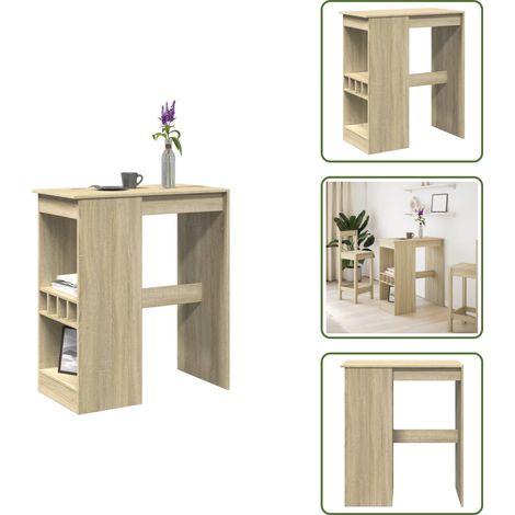 vidaXL Bartisch mit Regal Sonoma-Eiche 90x47,5x103,5 cm Holzwerkstoff (1/5)