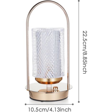 Veilleuse portable cristal acrylique design élégant 3 couleurs gradation infinie rechargeable USB pour chambre salon (1/5)