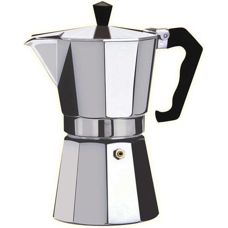 Cafetière italienne Moka 3 tasses – Cafetière expresso en aluminium – 3 tasses – Compatible gaz et électrique – Argent (1/2)