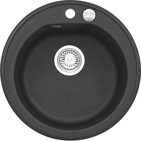 Alveus Niagara - Fregadero de granito diámetro 51 cm, con control de desagüe, carbon 1076856