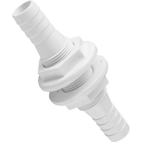 Raccord Traversée Coque Plastique, Raccord Coque pour Changement d'Eau Sans Couture, Connecteur Étanche pour Aquarium, Piscine, Bateau, Raccord de Passage de Coque pour Renouvellement d'Eau Fluide (1/4)
