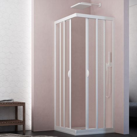 Box doccia angolare con profili in PVC e vetro acrilico (1/10)