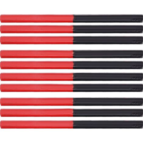 10 matite da falegname, rosse e blu, 2 mine esagonali, 2 punte, penna per marcare il legno fai da te, utensili manuali (1/4)