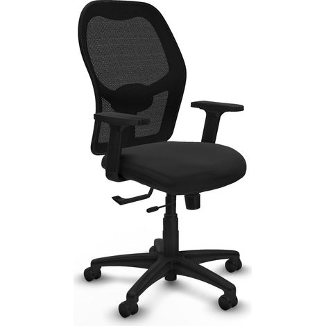 Silla de oficina piqueras y crespo Alocén negro malla piel sintética (1/2)