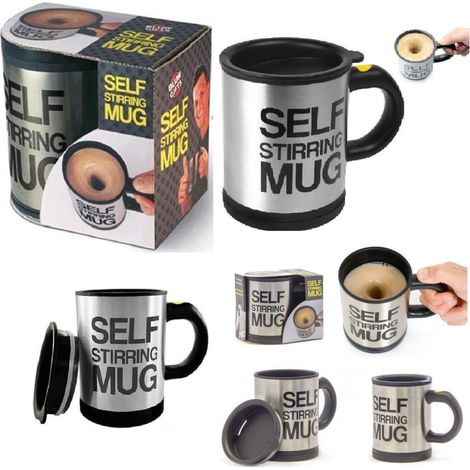 Trade Shop - TAZZA AUTOMESCOLANTE TERMICA SELF STIRRING MUG MISCELA SCHIUMMARY Kaffee IDEA REGALO -