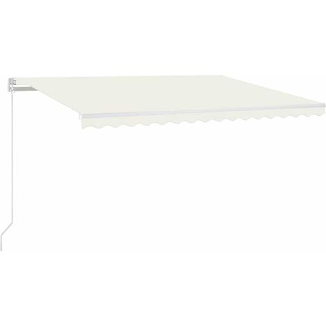 Maison Exclusive - Tenda da Sole Retrattile Manuale LED 450x350 cm Crema (1/5)