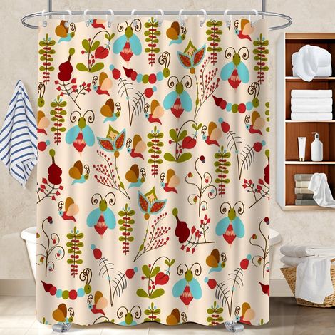 Rideau douche polyester 180x180 robuste rideau étanche pour les fêtes de fin d’année (1/5)
