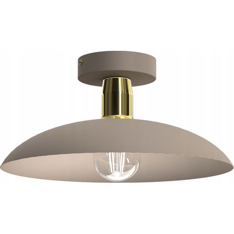Hängelampe mit großem Lampenschirm, E27, kaschmirfarbenes goldfarbenes Metall, polierte LED-Lampe, 30 cm (1/5)