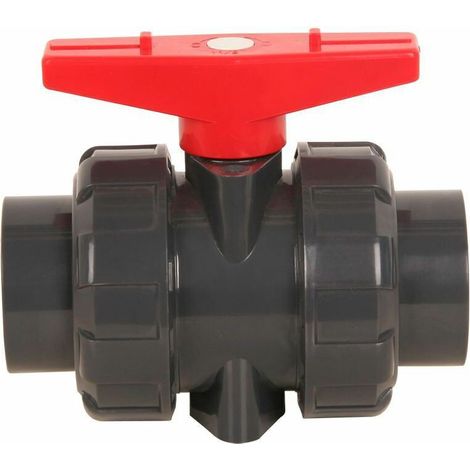 Vanne double union à coller diam 25 mm vanne boisseau pvc robinet boisseau sphérique robinet a bille sphere pour piscine,DN20 (Diamètre Interne 25mm) (1/5)